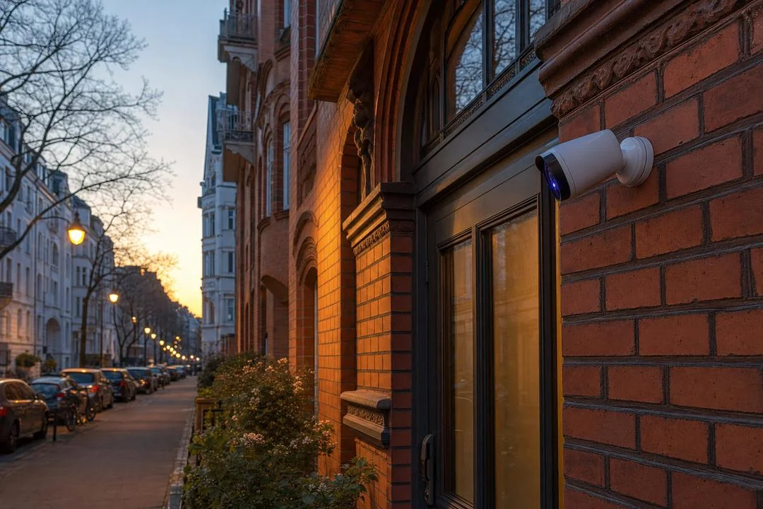 Hamburger Altbau mit fancyguitar Sicherheitskamera